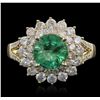 Image 1 : 14KT Yellow Gold 1.75ct Emerald and Diamond Ring