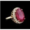 Image 2 : 14KT Yellow Gold 14.91ct Ruby and Diamond Ring