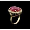 Image 3 : 14KT Yellow Gold 14.91ct Ruby and Diamond Ring