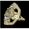 Image 2 : 14KT Yellow Gold 5.78ct Aquamarine and Diamond Ring