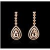 Image 1 : 14KT Rose Gold 2.42ctw Morganite and Diamond Earrings