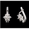 Image 2 : 14KT White Gold 0.50ctw Diamond Earrings