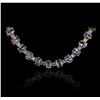 Image 1 : 14KT Yellow Gold 39.20ctw Tanzanite and Diamond Necklace