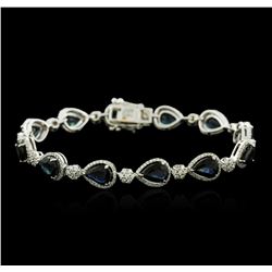 14KT White Gold 16.50ctw Sapphire and Diamond Bracelet