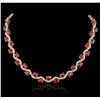 Image 1 : 14KT Yellow Gold 44.29ctw Ruby and Diamond Necklace