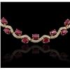 Image 2 : 14KT Yellow Gold 44.29ctw Ruby and Diamond Necklace