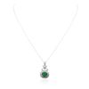 Image 1 : 14KT White Gold 4.46ct Emerald and Diamond Pendant With Chain