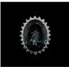 Image 1 : 14KT White Gold 22.43ct Topaz and Diamond Ring