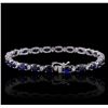 Image 2 : 14KT White Gold 12.32ctw Sapphire and Diamond Bracelet