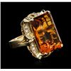 Image 2 : 14KT Yellow Gold 35.61ct Citrine and Diamond Ring
