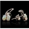 Image 2 : 14KT White Gold 1.50ctw Opal Earrings