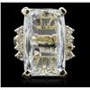 Image 1 : 14KT Yellow Gold 11.26ct Aquamarine and Diamond Ring