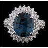 Image 1 : 14KT White Gold 5.73ct Topaz and Diamond Ring