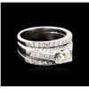 Image 2 : 14KT White Gold 2.22ctw Diamond Wedding Ring Set