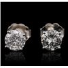 Image 1 : 14KT White Gold 1.17ctw Diamond Solitaire Earrings
