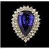 Image 1 : 18KT Yellow Gold 17.41ct Tanzanite and Diamond Ring