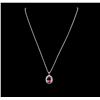 Image 1 : 14KT White Gold 4.70ct Tourmaline, Ruby and Diamond Pendant With Chain