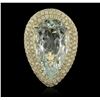 Image 1 : 14KT Yellow Gold 15.52ct Aquamarine and Diamond Ring