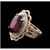 Image 2 : 14KT Two-Tone Gold 16.90ct Ruby and Diamond Ring