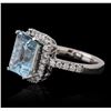 Image 2 : 14KT White Gold 5.46ct Topaz and Diamond Ring