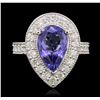 Image 1 : 14KT White Gold 2.82ct Tanzanite and Diamond Ring
