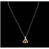 Image 1 : 10KT Yellow Gold 3.25ct Yellow Topaz and Diamond Pendant With Chain
