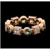 Image 1 : 14KT Rose Gold 1.02ctw Green Chrysoberyl and Diamond Ring