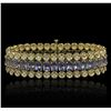 Image 1 : 14KT Yellow Gold 20.84ctw Tanzanite and Diamond Bracelet