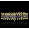 Image 2 : 14KT Yellow Gold 20.84ctw Tanzanite and Diamond Bracelet