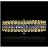 Image 3 : 14KT Yellow Gold 20.84ctw Tanzanite and Diamond Bracelet