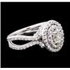 Image 2 : 14KT White Gold 1.20ctw Diamond Ring