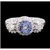 Image 1 : 14KT White Gold 1.50ct Tanzanite and Diamond Ring