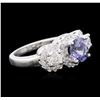 Image 2 : 14KT White Gold 1.50ct Tanzanite and Diamond Ring