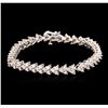 Image 1 : 14KT White Gold 3.87ctw Diamond Tennis Bracelet