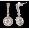 Image 2 : 14KT White Gold 1.62ctw Diamond Earrings