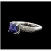 Image 2 : 14KT White Gold 1.51ct Tanzanite and Diamond Ring