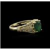Image 2 : 14KT Yellow Gold 1.19ct Emerald and Diamond Ring