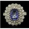 Image 1 : 14KT White Gold 2.46ct Tanzanite and Diamond Ring