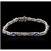 Image 1 : 14KT White Gold 3.12ctw Sapphire and Diamond Bracelet