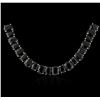 Image 2 : SILVER 125.32ctw Blue Sapphire Necklace