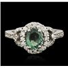 Image 1 : 14KT White Gold 1.24ct Alexandrite and Diamond Ring