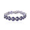 Image 1 : 14KT White Gold 26.52ctw Sapphire and Diamond Bracelet