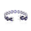 Image 3 : 14KT White Gold 26.52ctw Sapphire and Diamond Bracelet