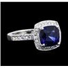 Image 2 : 14KT White Gold 3.13ct Sapphire and Diamond Ring