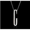 Image 1 : 14KT White Gold 0.20ctw Diamond Pendant With Chain