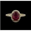 Image 1 : 14KT Yellow Gold 2.22ct Ruby and Diamond Ring