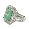 Image 2 : 14KT White Gold GIA Certified 11.28ct Emerald and Diamond Ring