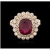 Image 1 : 14KT Rose Gold 4.86ct Ruby and Diamond Ring