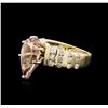 Image 2 : 14KT Yellow and White Gold 3.18ct Morganite and Diamond Ring