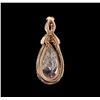 Image 2 : 14KT Rose Gold 3.40ct Morganite and Diamond Pendant